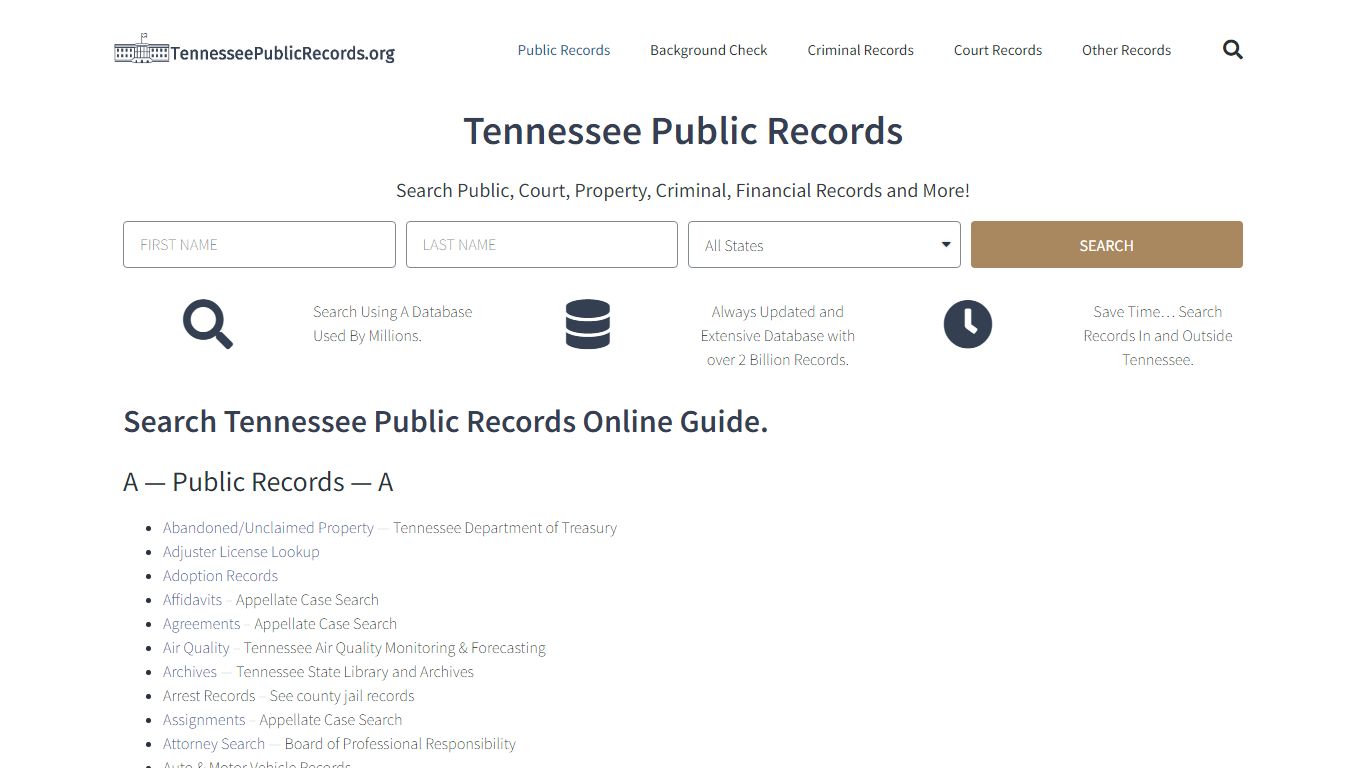 Tennessee Court Records: TennesseePublicRecords.org